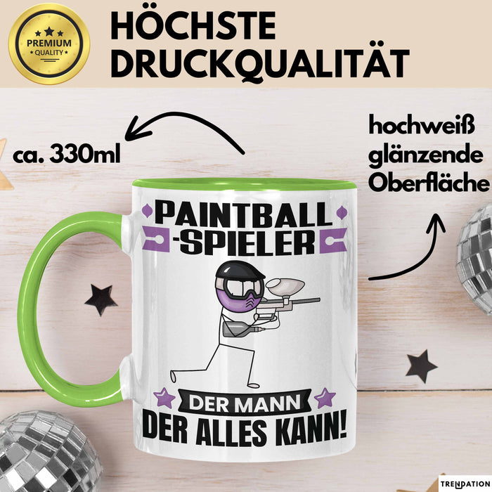 Paintballspieler Tasse Geschenk für Paintballspieler Der Mann Der Alles Kann Geschenkidee zum Geburtstag Grün Trendation