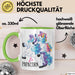 Tasse Geschenk Papacorn Lustiges Einhorn Design Becher Grün Trendation