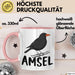 Amsel Vogel Tasse Geschenk Vogelbeobachter Ornithologe Biologe Rosa Trendation