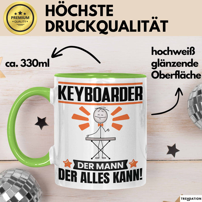 Keyboarder Tasse Geschenk für Keyboarder Der Mann Der Alles Kann Geschenkidee zum Geburtstag Grün Trendation