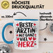 Aerztin Tasse Geschenk Beste Aerztin Mit Ganz Viel Herz Geschenkidee Beruf Blau Trendation