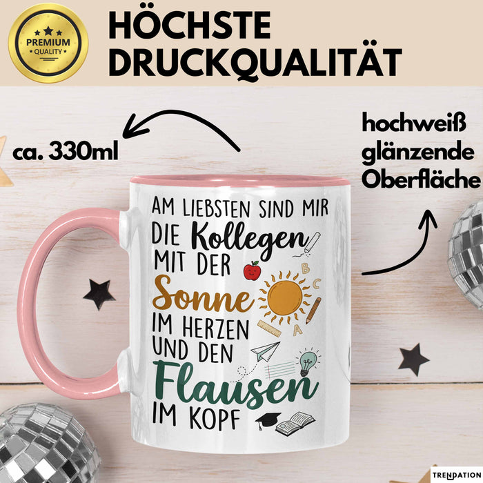 Büroarbeit Kollege Wertschätzung Tasse Geschenk Lustige Geschenkidee Spruch Am Liebsten Sind Mir Die Kollegen Rosa Trendation