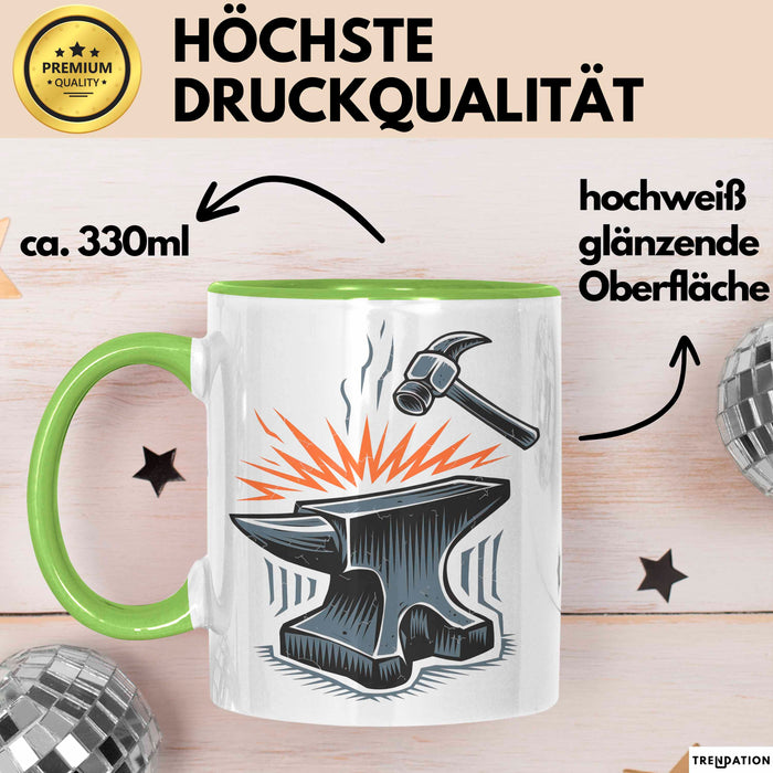 Schmied Tasse Geschenkidee Metallarbeiter Lustiger Spruch Geschenkidee Lustig Grün Trendation