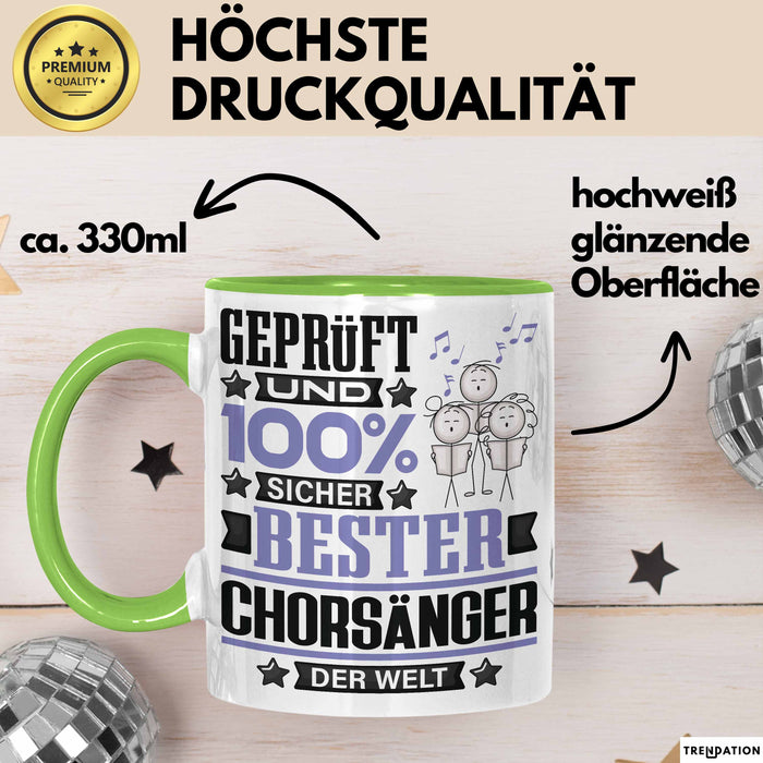 Chorsänger Geschenk Lustiger Spruch für Chorsänger Geschenkidee Bester Chorsänger Der Welt Grün Trendation