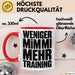 Fußballtrainer Fußballteam Tasse Geschenk Lustige Geschenkidee Spruch Weniger Mimimi Mehr Training Rot Trendation