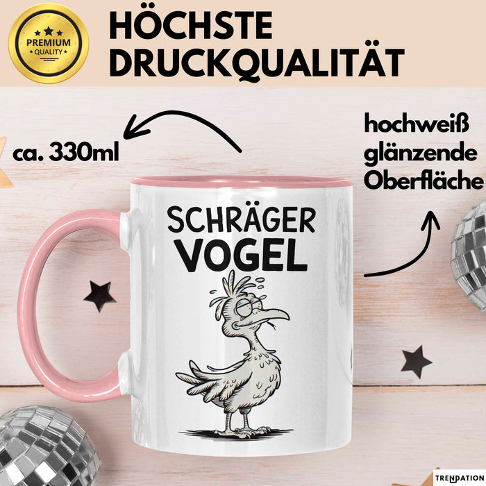 Sarkastischer Vogel Tasse Geschenk Lustige Geschenkidee Spruch Schräger Vogel Rosa Trendation