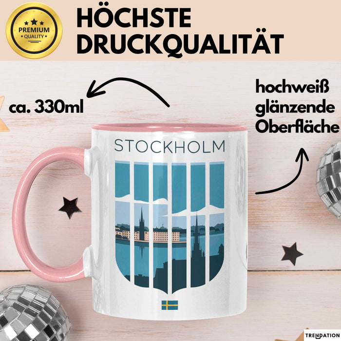 Schweden Skandinavien Schwedisch Tasse Geschenk Lustige Geschenkidee Spruch Rosa Trendation