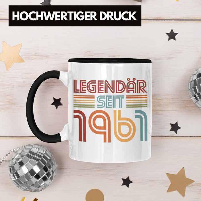 Trendation - 60. Geburtstag Tasse Frau Männer Geschenk 60er Geschenkidee 60 Mutter Vater Mann Frauen Lustig Geschenke Deko Schwarz Trendation