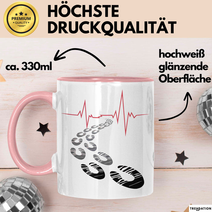 Läufer Tasse Geschenkidee für Marathonliebhaber Rosa Trendation