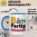 Schüler Abschluss Tasse Geschenk Lustige Geschenkidee Spruch Bam Fertig Blau Trendation