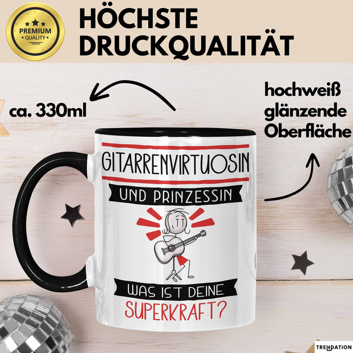 Gitarrenvirtuosin Und Prinzessin Tasse Geschenk Für Eine Gitarrenvirtuosin Geburtstag Was Ist Deine Superkraft Trendation