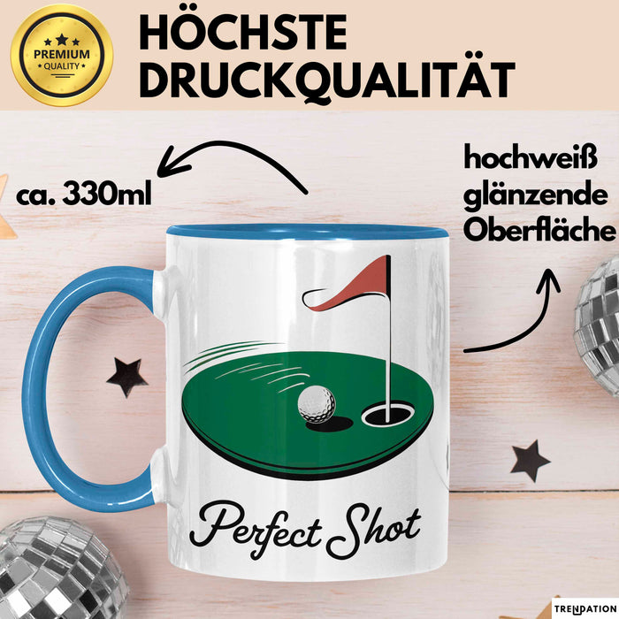 Golf Liebhaber Tasse Perfekter Schlag Geschenkidee Blau Trendation