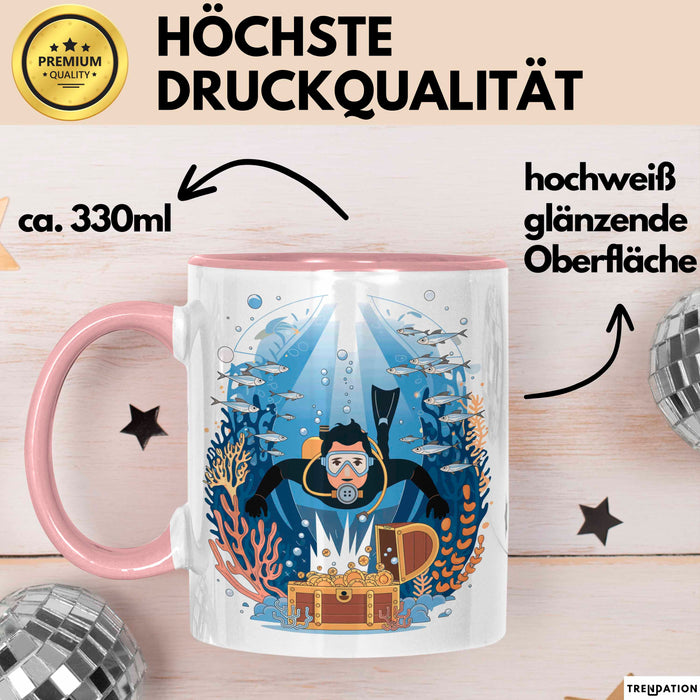 Taucher Tasse Geschenk Lustige Geschenkidee Spruch Für Ozean Abenteurer Rosa Trendation