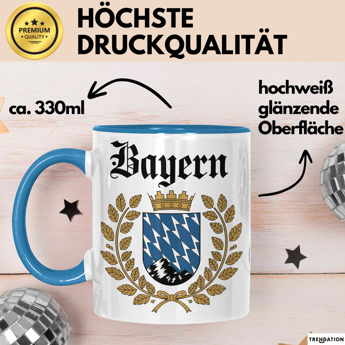 Deutschland München Bayern Bayerisch Tasse Geschenk Lustige Geschenkidee Spruch Blau Trendation