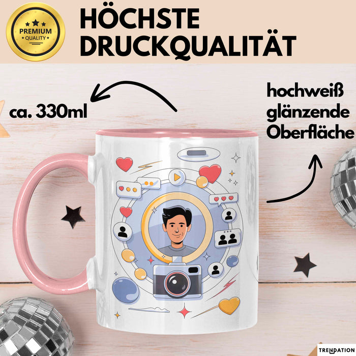 Content Creator Tasse Geschenk Lustige Geschenkidee Spruch Für Digitale Macher Rosa Trendation