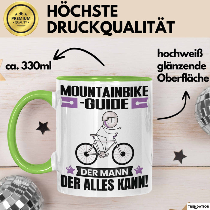 Mountainbike-Guide Tasse Geschenk für Mountainbike-Guide Der Mann Der Alles Kann Geschenkidee zum Geburtstag Grün Trendation