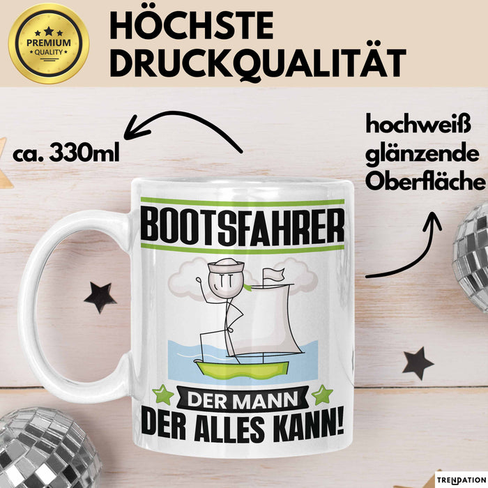 Bootsfahrer Tasse Geschenk für Bootsfahrer Der Mann Der Alles Kann Geschenkidee zum Geburtstag Weiß Trendation