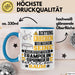 Trampolinspringer Geschenk Tasse Lustiger Spruch Erheben Sie Sich Der Trampolinspringer Betritt den Raum Blau Trendation