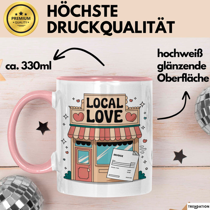 Kleinunternehmer Tasse Geschenk Lustige Geschenkidee Spruch Für Lokale Helden Rosa Trendation