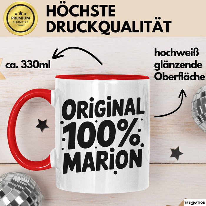 Marion Tasse Geschenk Original 100% Marion Geschenkidee Geburtstag Rot Trendation