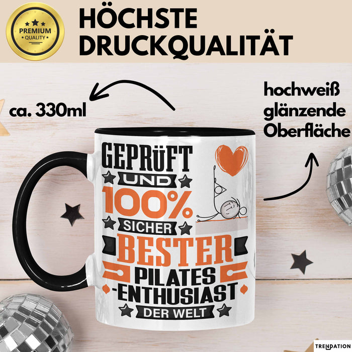 Pilates-Enthusiast Geschenk Lustiger Spruch für Pilates-Enthusiast Geschenkidee Bester Pilates-Enthusiast Der Welt Schwarz Trendation