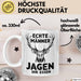 Hirschjäger Jagd Tasse Geschenk Echte Männer jagen ihr Essen Weiß Trendation