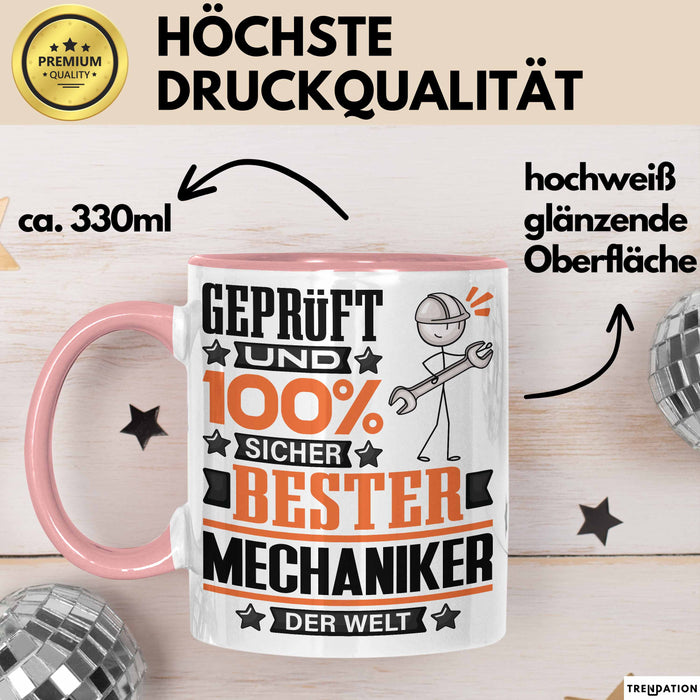 Mechaniker Geschenk Lustiger Spruch für Mechaniker Geschenkidee Bester Mechaniker Der Welt Rosa Trendation