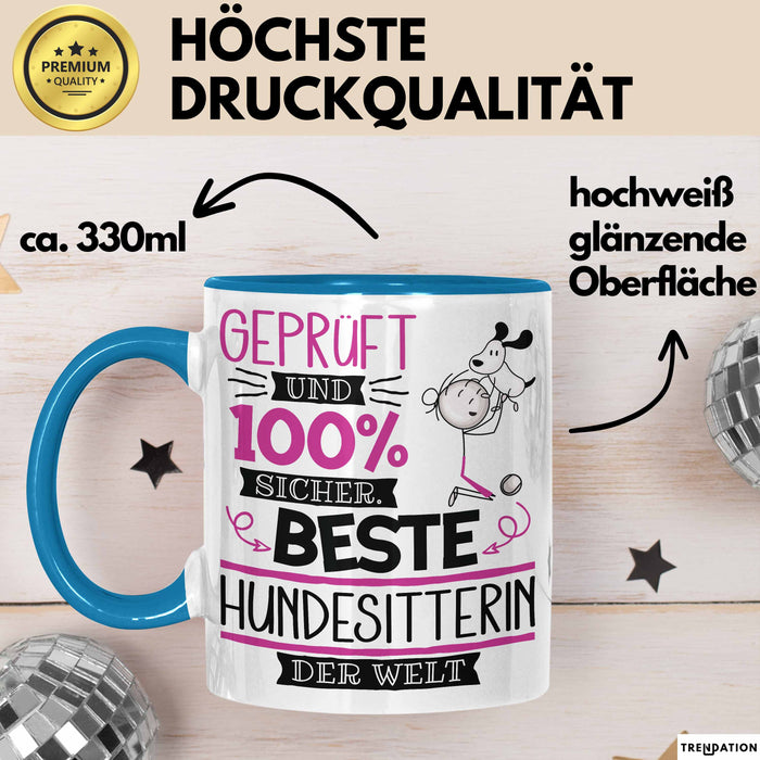 Hundesitterin Geschenk Becher Tasse Gott Schuf Alle Menschen Gleich Nur Die Besten Durfeten Hundesitterin Werden Geschenkidee Lustig Blau Trendation