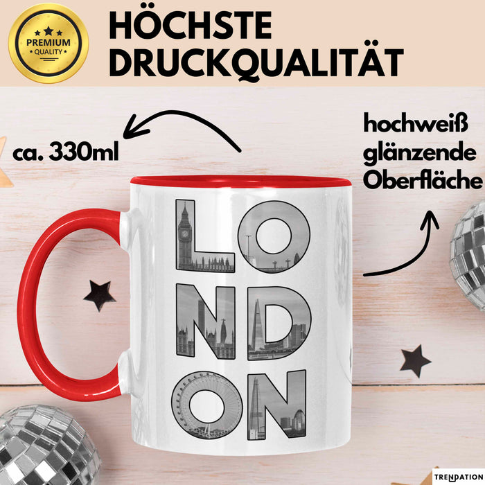England London Tasse Geschenk Lustige Geschenkidee Spruch Rot Trendation