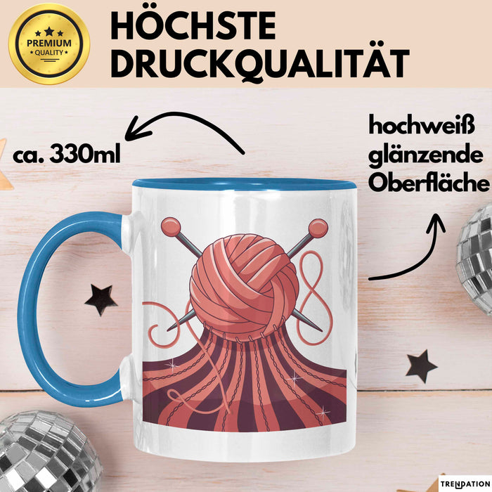Stricker Tasse Geschenk Lustige Geschenkidee Spruch Für Garn Liebhaber Blau Trendation
