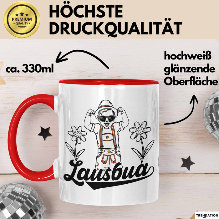 Lausbua Tasse Geschenk Oktober München Geschenkidee Becher Rot Trendation