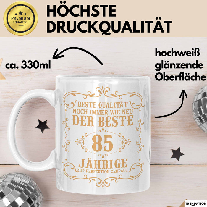 85er Geburtstag Geschenk Männer Vater Mann Noch Immer Der Beste 85-Jährige Zur Perfektion Gebraut Opa Weiß Trendation