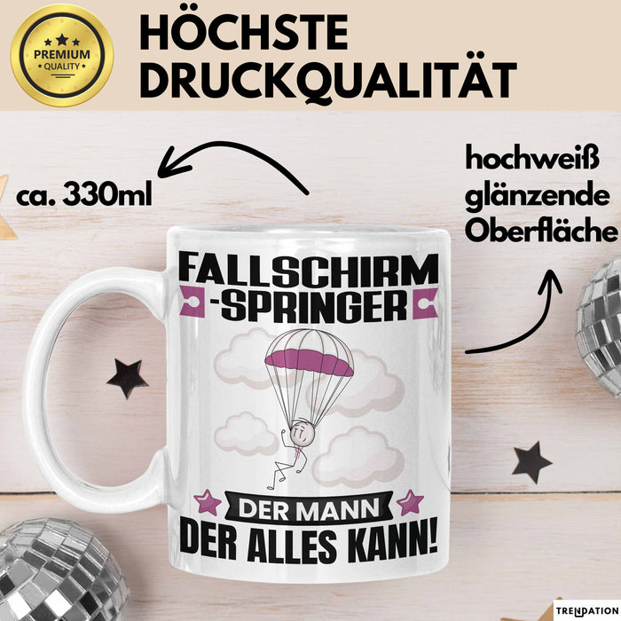 Fallschirmspringer Tasse Geschenk für Fallschirmspringer Der Mann Der Alles Kann Geschenkidee zum Geburtstag Weiß Trendation