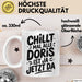 Doris Tasse Geschenk Chillt Mal Alle Doris Ist Ja Jetzt Da Geschenkidee Becher mit Name Weiß Trendation