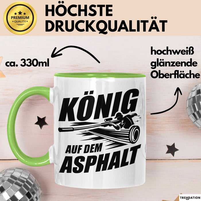 Stockschießen Tasse Geschenkidee König Auf Der Strasse Grün Trendation