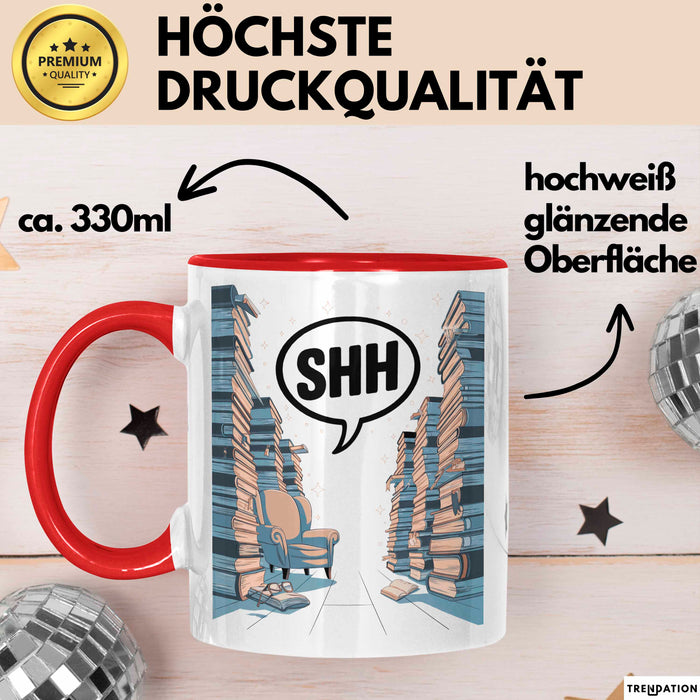 Bibliothekar Tasse Geschenk Lustige Geschenkidee Spruch Für Buch Hüter Rot Trendation