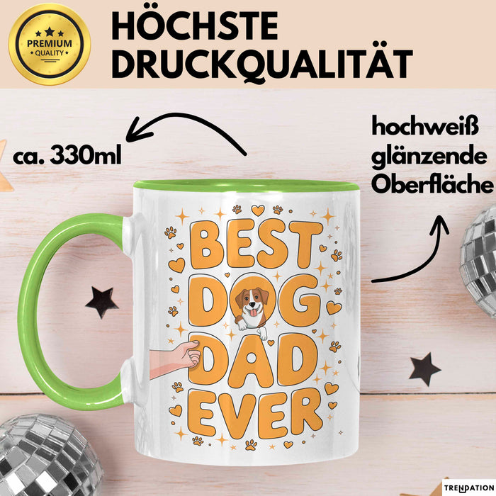 Hunde Papa Tasse Geschenk Lustige Geschenkidee Spruch Für Hunde Eltern Grün Trendation