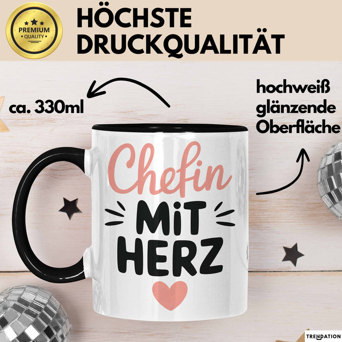 Büroarbeit Kollege Chef Tasse Geschenk Lustige Geschenkidee Spruch Chefin Mit Herz Trendation