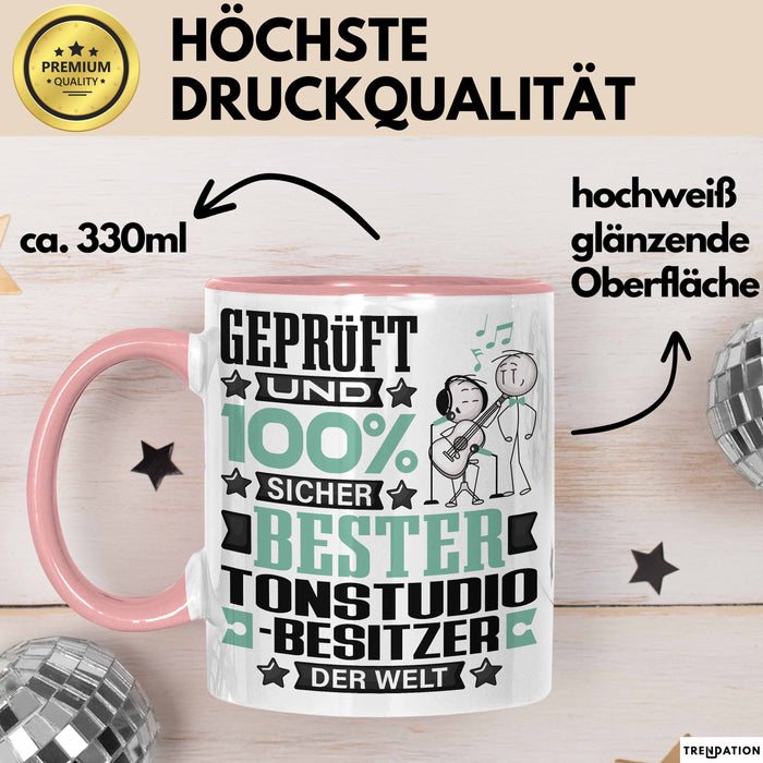 Tonstudio-Besitzer Geschenk Lustiger Spruch für Tonstudio-Besitzer Geschenkidee Bester Tonstudio-Besitzer Der Welt Rosa Trendation