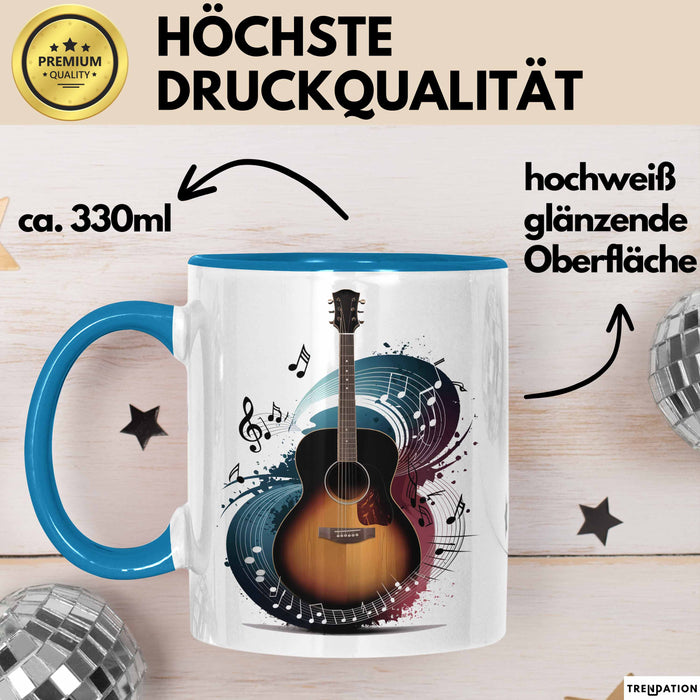 Gitarrist Tasse Geschenkidee für Gitarrenmusiker Blau Trendation