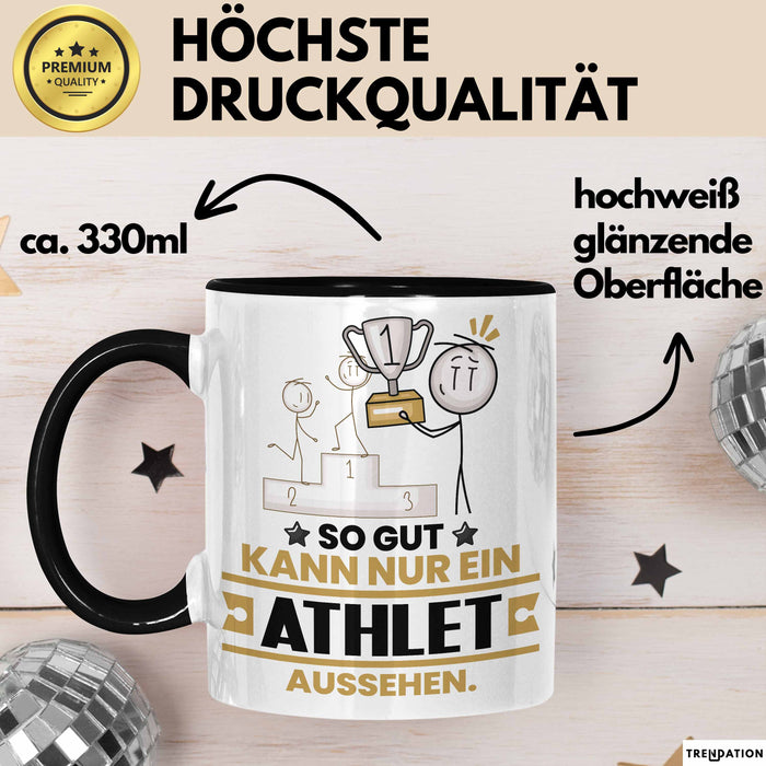 Athlet Geschenk Tasse So Gut Kann Nur Ein Athlet Aussehen Geschenkidee Kaffee-Becher Schwarz Trendation