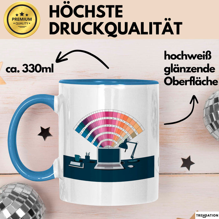 Grafik Designer Tasse Geschenk Lustige Geschenkidee Spruch Für Visuelle Kreative Blau Trendation