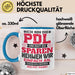 PDL Tasse Geschenk Lustiger Spruch Pflegeleitung Humorvolle Geschenkidee Blau Trendation