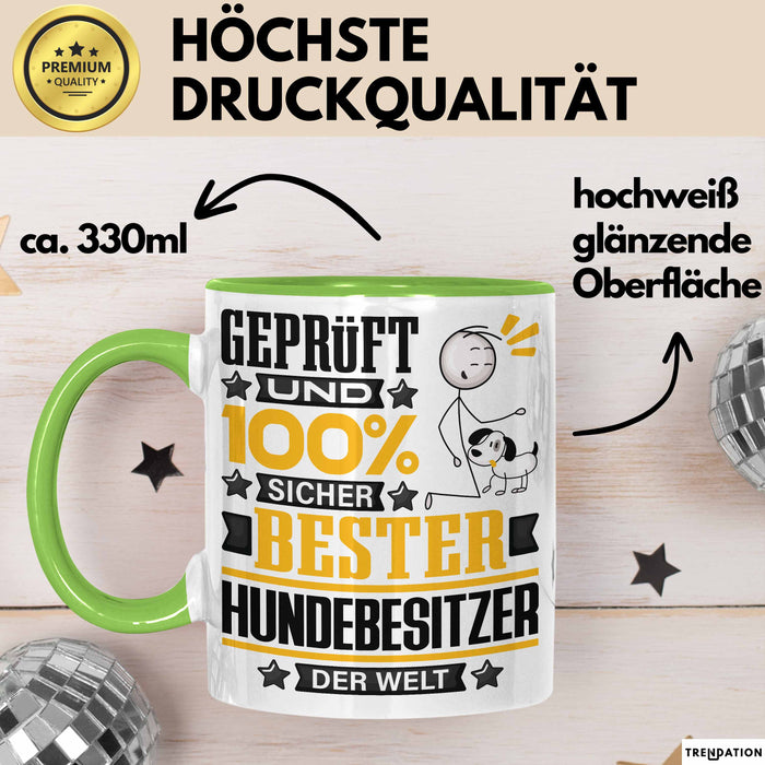 Hundebesitzer Geschenk Lustiger Spruch für Hundebesitzer Geschenkidee Bester Hundebesitzer Der Welt Grün Trendation