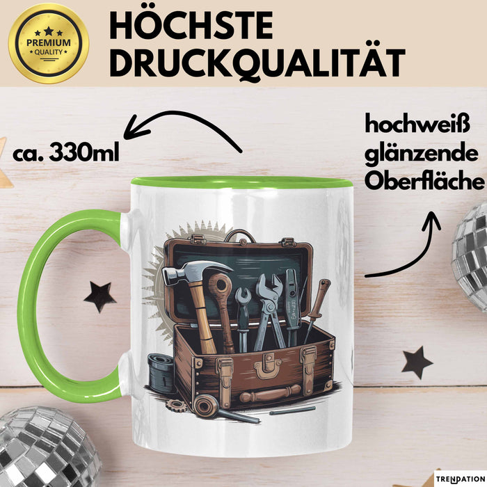 Handwerker Tasse Geschenkidee für Reparaturexperten Grün Trendation