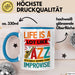 Jazz-Liebhaber Tasse Geschenk Life Is A Lot Like Jazz Its Best When You Improvize Becher Blau Trendation