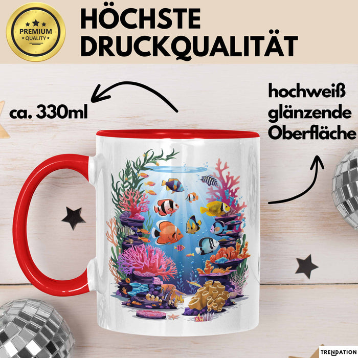 Aquarium Enthusiast Tasse Geschenkidee für Fischhalter Rot Trendation