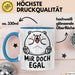 Sarkastischer Bär Tasse Geschenk Lustige Geschenkidee Spruch Mir Doch Egal Blau Trendation