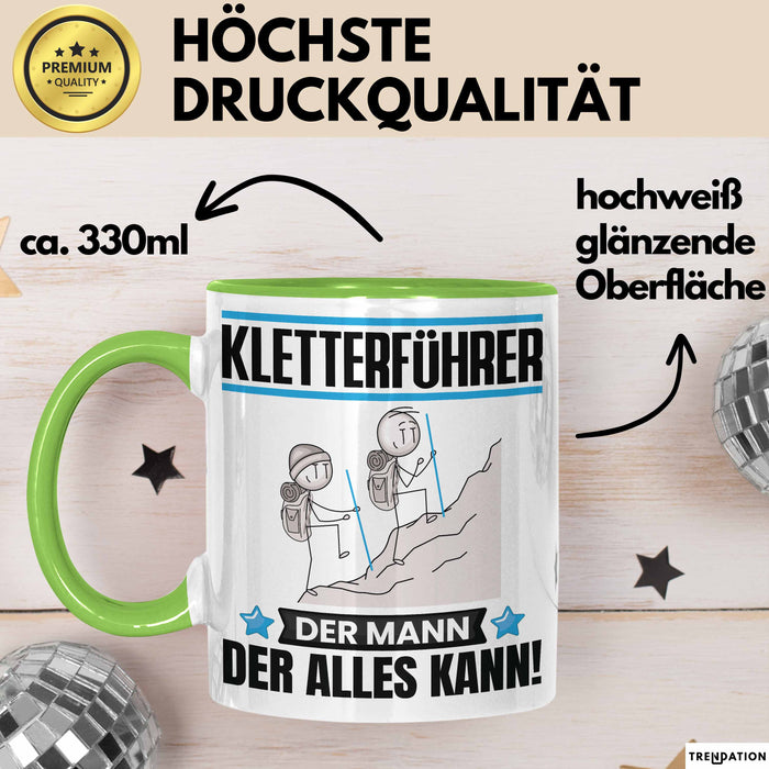 Kletterführer Tasse Geschenk für Kletterführer Der Mann Der Alles Kann Geschenkidee zum Geburtstag Grün Trendation