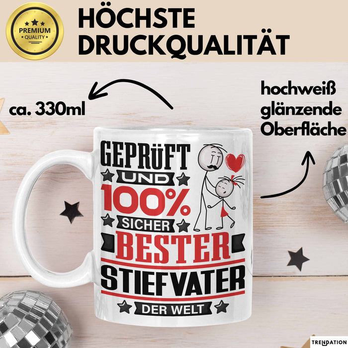 Stiefvater Geschenk Lustiger Spruch für Stiefvater Geschenkidee Bester Stiefvater Der Welt Weiß Trendation